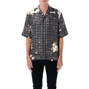 Amiri Bleached Bandana Silk Bowling Shirt With Notched Collar - NWT